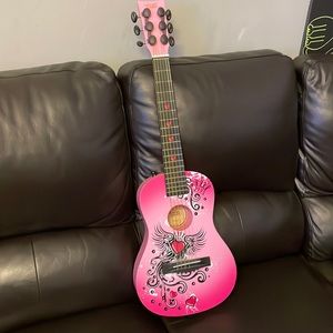 First discovery acoustic guitar for kids in pink